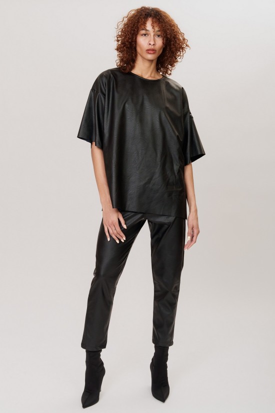 Γυναικεία μαύρη oversized μπλούζα - Collectiva Noir Fallon Top CNA08WB24LEA