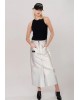 Γυναικεία ασημί φούστα - Collectiva Noir Loreen Skirt CNI02WB24DNM