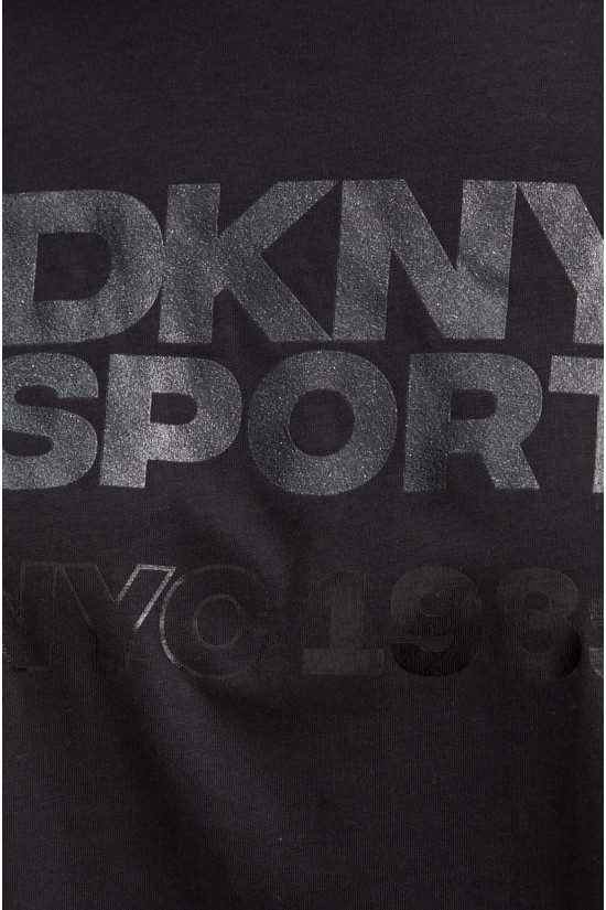 Γυναικεία μαύρη κοντομάνικη μπλούζα - DKNY DP4T9972