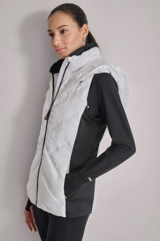 Γυναικείο λευκό puffer γιλέκο - DKNY DP4V3157