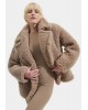 Γυναικεία γκρι-καφέ γούνινο πανωφόρι - Ugg Teddy Coat Putt 1144454