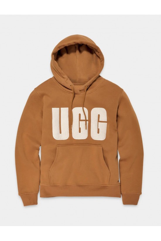 Γυναικείο καφέ φούτερ με κουκούλα - Ugg Fluff Logo Che 1144506