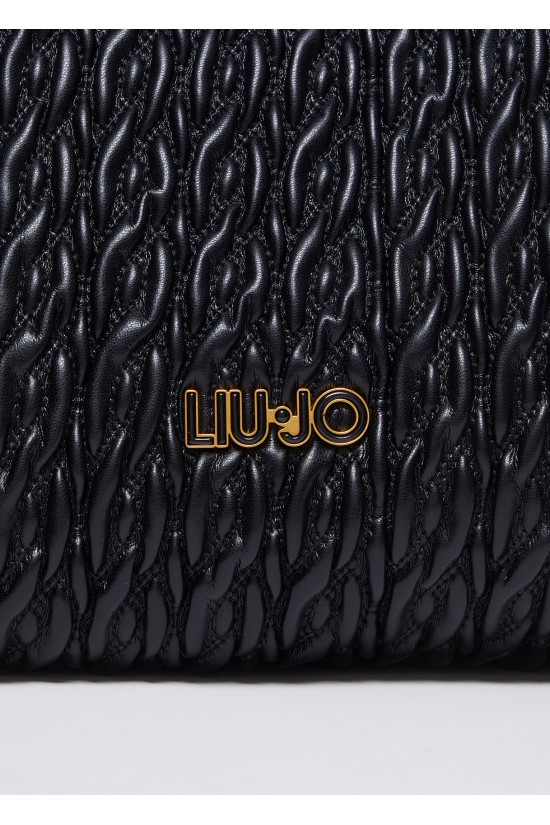 Γυναικεία μαύρη καπιτονέ τσάντα shopper - Liu Jo AF4313E0457