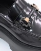 Γυναικεία ψηλά μαύρα loafers - Favela Rolsa 0116001303