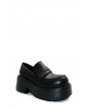 Γυναικεία μαύρα ψηλά δερμάτινα loafers - Favela Pizan 0116001482