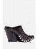 Γυναικεία μαύρα δερμάτινα clogs - Jeffrey Campbell Walton 0101004189